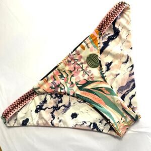 Maaji Marble Cactus Palm Print Reversible Bikini Bottom S/M